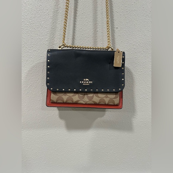 Coach Klare Crossbody Bag In Signature With Rivets - Picture 5 of 16